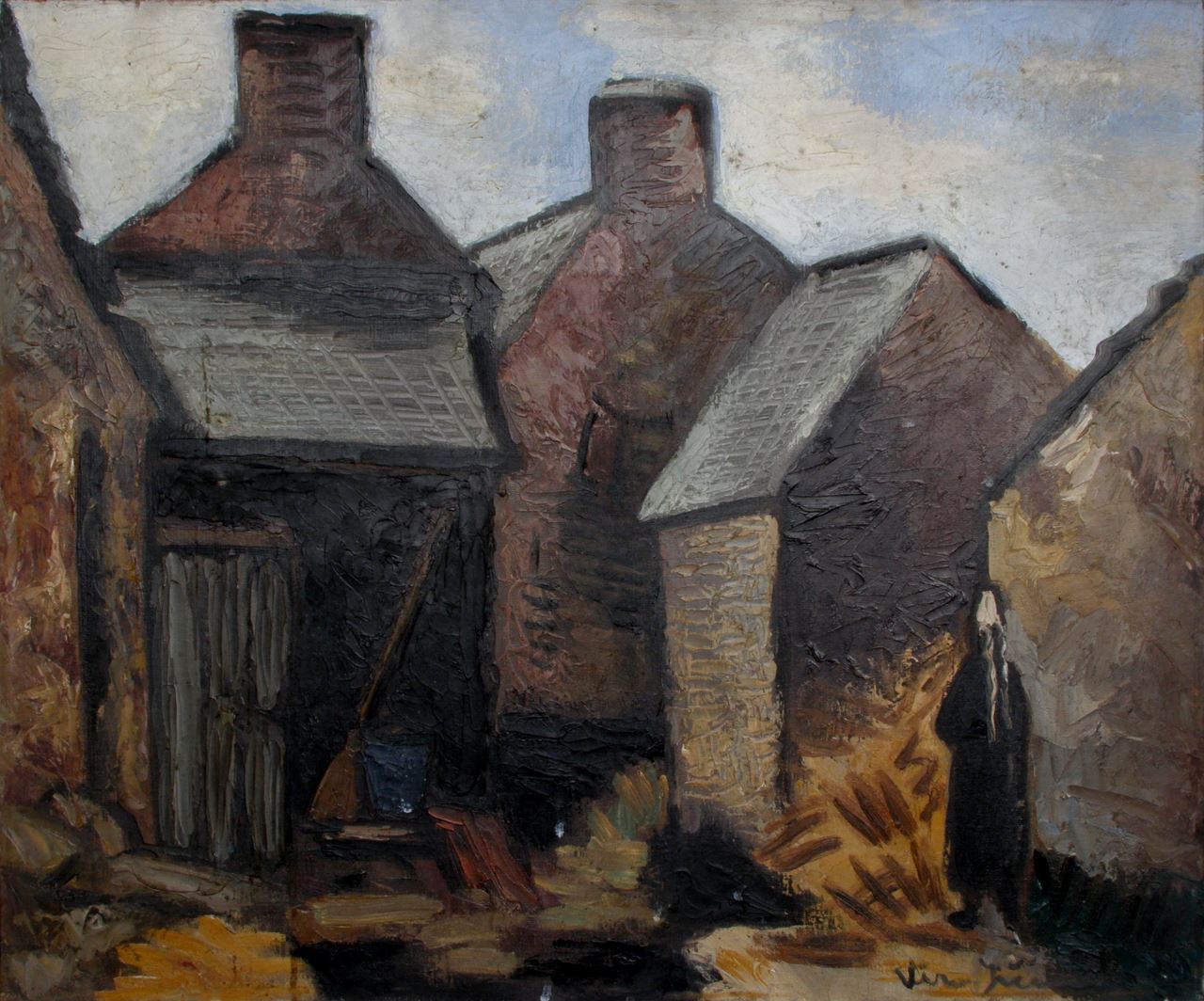 Bretaňské domy, 1929, olej na plátně