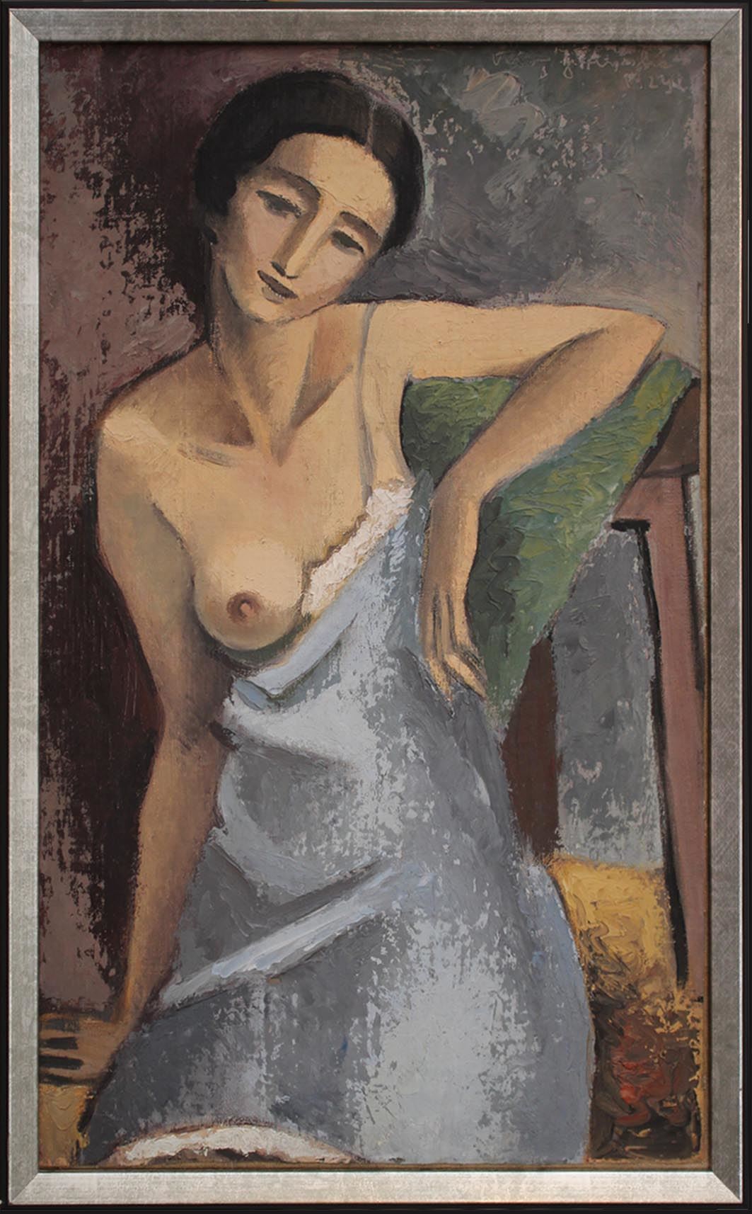Žena s odhaleným ňadrem (Lydia Wisiak), 1929, olej na plátně